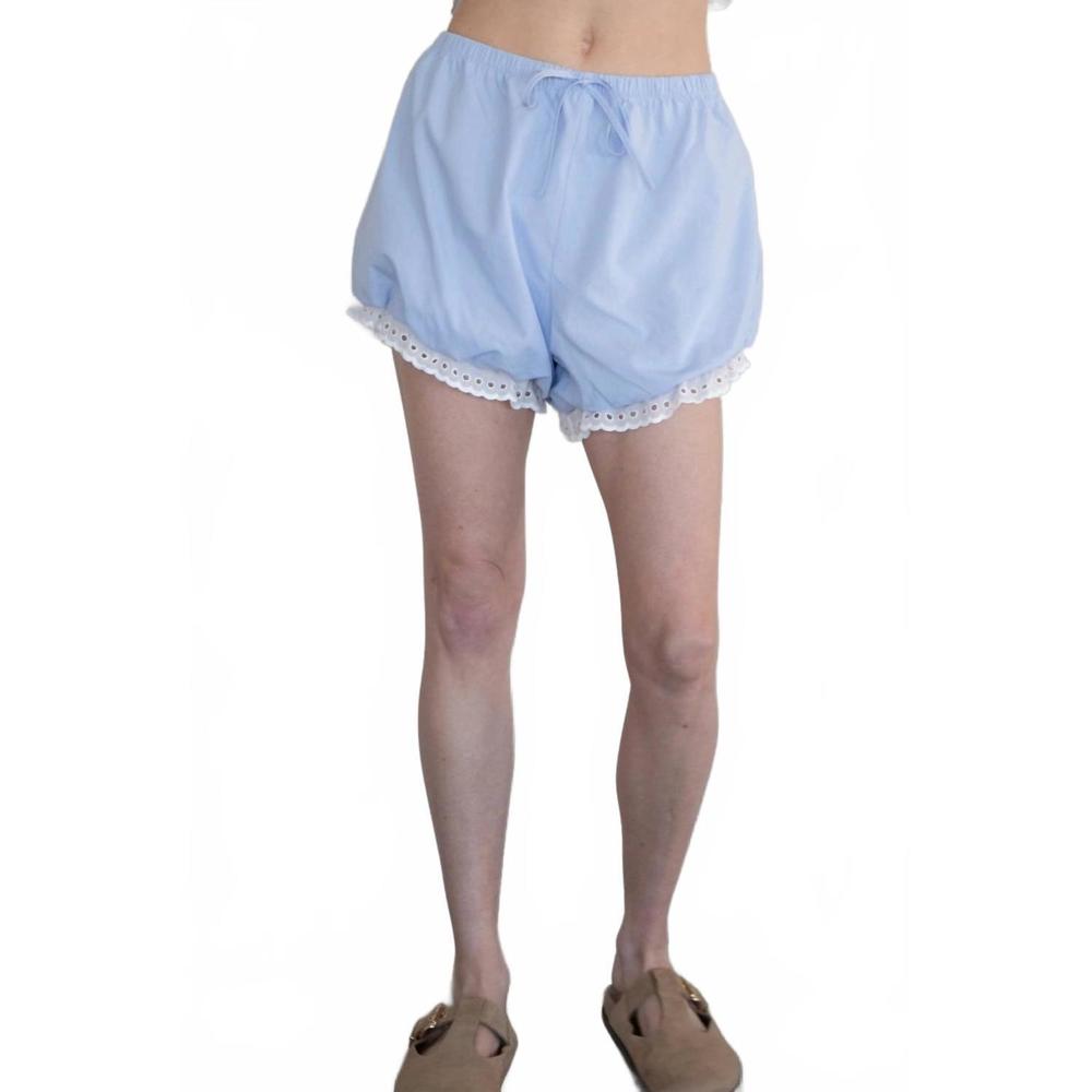 NEW THINGS BETWEEN posy bloomer shorts in sweet cornflower blue